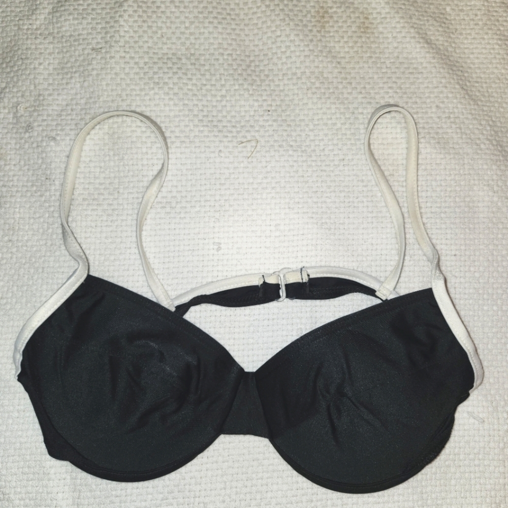 Baltex Black and White Women's Bra Swim Top Size 12